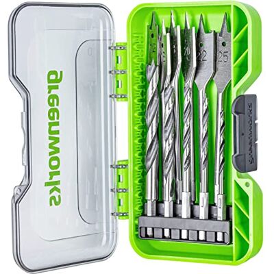 Greenworks boormachine bitjes (Set van 11 houtspiraalboren met zilveren en zwarte lak van 4 tot 25mm geschikt voor alle boormachines en accu schroevendraaiers) Greenworks boormachine bitjes (Set van 11 houtspiraalboren met zilveren en zwarte lak van 4 tot 25mm geschikt voor alle boormachines en accu schroevendraaiers)