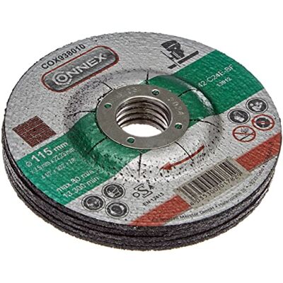 Connex COX938015 slijpschijf steen, DSA-gecertificeerd, Ø 115 mm, 5 stuks Connex COX938015 slijpschijf steen, DSA-gecertificeerd, Ø 115 mm, 5 stuks