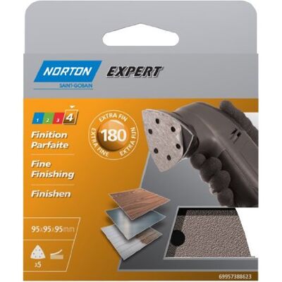 Norton 6T Autoadherente Geperforeerde Driehoek - Slijpmaterialen Norton 6T Autoadherente Geperforeerde Driehoek - Slijpmaterialen