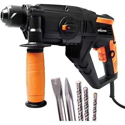 Evolution Power Tools SDS4-800 Hamerboor 4 functies, boor, beitel, rotatie en hamer, multifunctioneel (230 V) Evolution Power Tools SDS4-800 Hamerboor 4 functies, boor, beitel, rotatie en hamer, multifunctioneel (230 V)