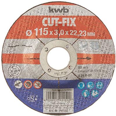 kwb snijschijf Cut-Fix 791150 (115 x 22, gebogen, 3,0 mm dik, voor metaal en staal, voor haakse slijper) kwb snijschijf Cut-Fix 791150 (115 x 22, gebogen, 3,0 mm dik, voor metaal en staal, voor haakse slijper)