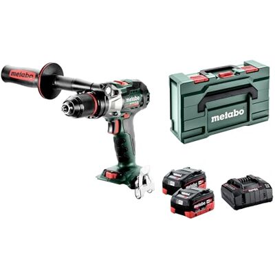 Metabo Accu-slagboorschroevendraaier SB 18 LTX BL I 18 V borstelloos, CAS, 130 Nm, 68 mm hout, 16 mm metselwerk impulsfunctie, LED, aluminium behuizing incl. 2 accu's 5,5 Ah, oplader en X Metabo Accu-slagboorschroevendraaier SB 18 LTX BL I 18 V borstelloos, CAS, 130 Nm, 68 mm hout, 16 mm metselwerk impulsfunctie, LED, aluminium behuizing incl. 2 accu's 5,5 Ah, oplader en X