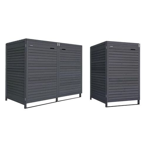 Fairpreis-design Afvalcontainerbox, afvalcontainerbekleding, hout, 240 liter, voor 3 ton incl. achterwand, voorgeïmpregneerd, antraciet, voorgemonteerd, afvalcontainerkast, afvalcontainer Adria