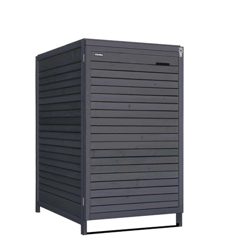 Fairpreis-design Adria Afvalcontainerbox, hout, 240 liter, antraciet, voor 1 ton incl. achterwand, voorgeïmpregneerd, voorgemonteerd, afvalcontainerkast, afvalcontainer Adria