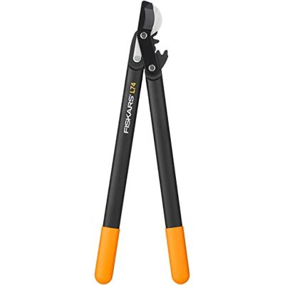 Fiskars PowerGear II Bypass-versnellingssnoeischaar voor vers Hout Anti-aanbaklaag, gehard precisiestaal, lengte: 55 cm, zwart/oranje, L74, 1000582 Fiskars PowerGear II Bypass-versnellingssnoeischaar voor vers Hout Anti-aanbaklaag, gehard precisiestaal, lengte: 55 cm, zwart/oranje, L74, 1000582