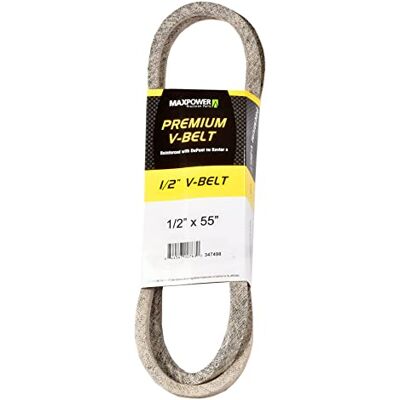 MaxPower V-riemen 347498, versterkt met kevlar, 1/2" x 55" 4L550 buitenlengte L(a) 1400 mm. MaxPower V-riemen 347498, versterkt met kevlar, 1/2" x 55" 4L550 buitenlengte L(a) 1400 mm.