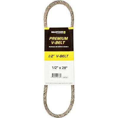 MaxPower V-riemen 347471, versterkt met kevlar, 1/2" x 28" 4L280 buitenlengte L(a) 720 mm. MaxPower V-riemen 347471, versterkt met kevlar, 1/2" x 28" 4L280 buitenlengte L(a) 720 mm.
