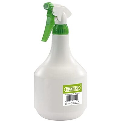 Draper 80620 Plastic waterspuitfles 1 liter 1000ml Ideaal voor tuinieren of reinigen (wit, groene kleur), 1 pak Draper 80620 Plastic waterspuitfles 1 liter 1000ml Ideaal voor tuinieren of reinigen (wit, groene kleur), 1 pak