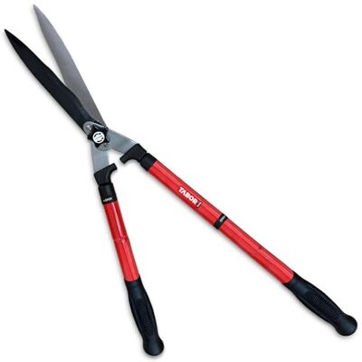 TABOR TOOLS B212E Hand-Heggenschaar met golfsnede en uitschuifbare telescopische handvaten 63cm-80cm, handmatige heggenschaar voor stevige snoeiklussen en voor het bijknippen van hogere heggen. TABOR TOOLS B212E Hand-Heggenschaar met golfsnede en uitschuifbare telescopische handvaten 63cm-80cm, handmatige heggenschaar voor stevige snoeiklussen en voor het bijknippen van hogere heggen.