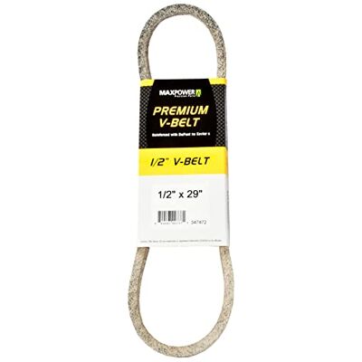 MaxPower V-riemen 347472, versterkt met kevlar, 1/2" x 29" 4L290 buitenlengte L(a) 740 mm. MaxPower V-riemen 347472, versterkt met kevlar, 1/2" x 29" 4L290 buitenlengte L(a) 740 mm.