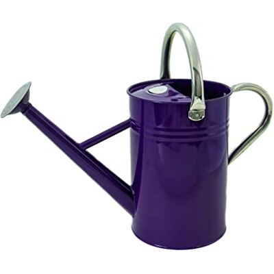 Kent & Stowe Vintage gieter van 4,5 liter, paars, verzinkte stalen kan voor dagelijks gieten, kan in klassieke Engelse stijl met 2 handgrepen Kent & Stowe Vintage gieter van 4,5 liter, paars, verzinkte stalen kan voor dagelijks gieten, kan in klassieke Engelse stijl met 2 handgrepen