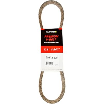 MaxPower V-riemen 347578, versterkt met kevlar, 5/8" x 33" 5L330 buitenlengte L(a) 845 mm. MaxPower V-riemen 347578, versterkt met kevlar, 5/8" x 33" 5L330 buitenlengte L(a) 845 mm.