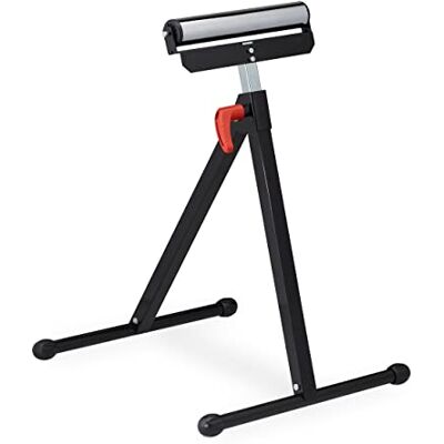 Relaxdays rolbok, traploos verstelbaar, 67-110 cm, inklapbaar, draaglast tot 60 kg, rolschraag, staal, zwart Relaxdays rolbok, traploos verstelbaar, 67-110 cm, inklapbaar, draaglast tot 60 kg, rolschraag, staal, zwart