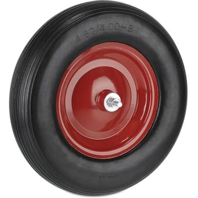 Relaxdays kruiwagenwiel 4.80 4.00-8, rubber, stalen velg, met as, reservewiel kruiwagen, anti lek, 120 kg, zwart/rood Relaxdays kruiwagenwiel 4.80 4.00-8, rubber, stalen velg, met as, reservewiel kruiwagen, anti lek, 120 kg, zwart/rood