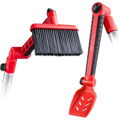Colbent Meerhoekig gootreinigingsgereedschap vanaf de grond gootreiniger gereedschapshulpmiddel met gootschep en dakborstel voor eenvoudige regengootreiniging en bladverwijdering van dakgoot (paal niet Colbent Meerhoekig gootreinigingsgereedschap vanaf de grond gootreiniger gereedschapshulpmiddel met gootschep en dakborstel voor eenvoudige regengootreiniging en bladverwijdering van dakgoot (paal niet