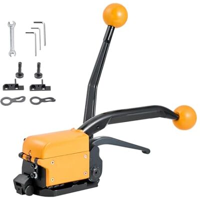 VEVOR Riem omsnoerset, zware A3-stalen handomsnoerset met verstelbare breedte, voor opslag, transport, verpakking VEVOR Riem omsnoerset, zware A3-stalen handomsnoerset met verstelbare breedte, voor opslag, transport, verpakking