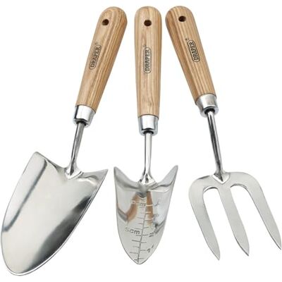 Draper Expert 09565 roestvrijstalen plantenset met handvork en plantenschoppen, 3-delig Draper Expert 09565 roestvrijstalen plantenset met handvork en plantenschoppen, 3-delig