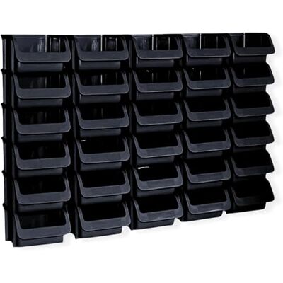 hünersdorff 30 stuks stapelboxen maat 1, kunststof, onbreekbaar polypropyleen (PP), gerecycled, ideaal voor opberg- en sorteersystemen, werkplaatsrek, zwart hünersdorff 30 stuks stapelboxen maat 1, kunststof, onbreekbaar polypropyleen (PP), gerecycled, ideaal voor opberg- en sorteersystemen, werkplaatsrek, zwart