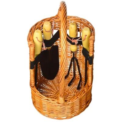 Avilia Complete set mand met tuingereedschap – met hark en schep, ideaal voor tuinonderhoud, 22 x 22 x 35 cm Avilia Complete set mand met tuingereedschap – met hark en schep, ideaal voor tuinonderhoud, 22 x 22 x 35 cm