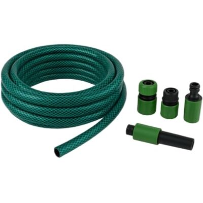 Kinzo Tuinslang set 30 meter waterslang 14 mm (1/2") max. 6 bar met 3 koppelingen en 1 sproeistuk geschikt voor tuinsproeiers groen Kinzo Tuinslang set 30 meter waterslang 14 mm (1/2") max. 6 bar met 3 koppelingen en 1 sproeistuk geschikt voor tuinsproeiers groen