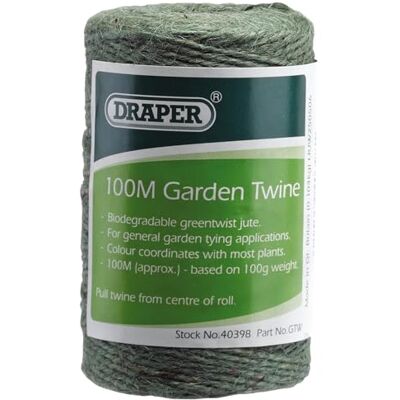 Draper 100m Tuintouw Sterk Tuintouw Jute Touw String voor Klimplanten Groen 40398 Draper 100m Tuintouw Sterk Tuintouw Jute Touw String voor Klimplanten Groen 40398