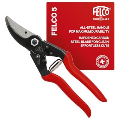 FELCO 5 snoeischaar (snede ø 25 mm, lengte 225 mm, snoeischaar voor grote handen, stalen blad, spitse snijkop) FELCO 5 snoeischaar (snede ø 25 mm, lengte 225 mm, snoeischaar voor grote handen, stalen blad, spitse snijkop)