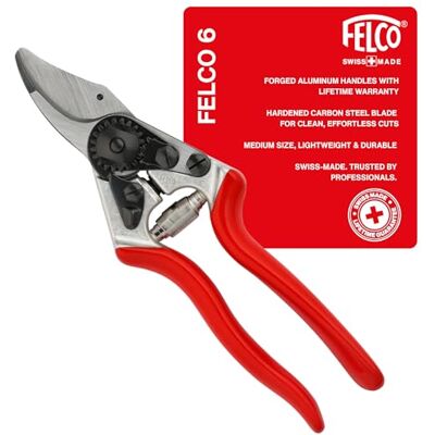 FELCO 6 Eenhandige snoeischaar (snoeischaar voor middelgrote handen, lengte 195 mm, snoeischaar met taps toelopende snijkop, handgreep van aluminium) FELCO 6 Eenhandige snoeischaar (snoeischaar voor middelgrote handen, lengte 195 mm, snoeischaar met taps toelopende snijkop, handgreep van aluminium)