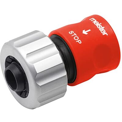 Meister slangverbinder, van aluminium, met soft-touch-oppervlak, waterdicht, connector, slangaansluiting, slangkoppeling voor kraanaansluiting Met waterstop. 19,05 mm (3/4 inch) grijs/groen. Meister slangverbinder, van aluminium, met soft-touch-oppervlak, waterdicht, connector, slangaansluiting, slangkoppeling voor kraanaansluiting Met waterstop. 19,05 mm (3/4 inch) grijs/groen.