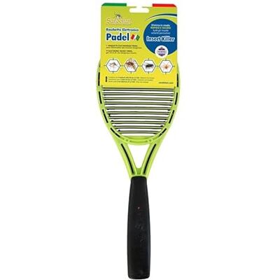 Sandokan , Padel, elektrische muggenschep voor muggen en vliegen met drievoudige netgeleider, snelle verwijdering zonder insecticiden, veilig en licht, 43 x 15 cm, gemaakt in Italië Sandokan , Padel, elektrische muggenschep voor muggen en vliegen met drievoudige netgeleider, snelle verwijdering zonder insecticiden, veilig en licht, 43 x 15 cm, gemaakt in Italië