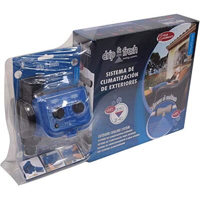 Drip&Fresh C5121 C5121 Vernevelset voor terrassen en terrassen, inclusief analoge programmeur voor seconden en 8 verstuivers, blauw Drip&Fresh C5121 C5121 Vernevelset voor terrassen en terrassen, inclusief analoge programmeur voor seconden en 8 verstuivers, blauw