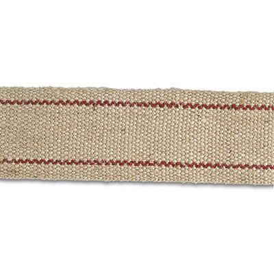 Chapuis B/GJ120 jute riem breedte 60 mm spoel 20 m ecrue rood gestreept Chapuis B/GJ120 jute riem breedte 60 mm spoel 20 m ecrue rood gestreept