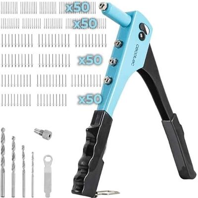 Cecotec FixerForce Handklinknageltang, inclusief 4 sproeiers in verschillende maten (2,4, 3,2, 4, 4,8 mm) en 4 boren, 400 klinknagels inbegrepen, instelsleutel inbegrepen Cecotec FixerForce Handklinknageltang, inclusief 4 sproeiers in verschillende maten (2,4, 3,2, 4, 4,8 mm) en 4 boren, 400 klinknagels inbegrepen, instelsleutel inbegrepen