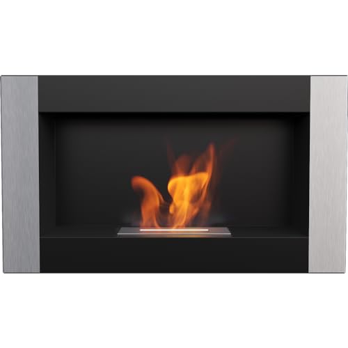 KRATKI bio ethanol haard decoratieve wandhaard Golf zwart Verticaal 374mm x 648mm TÜV Rijnland gekeurd