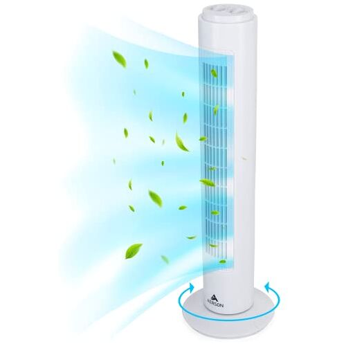 TRESKO AERSON torenventilator 72 cm   zuilventilator   staande ventilator   oscillatiefunctie   timerfunctie   58 dB(A) max. (wit)