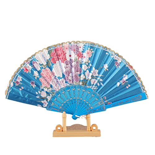 BgnEhRfL Opvouwbare ventilatoren, handventilatoren, handventilatoren, zijden doek Gouden randventilatoren Traditionele dansventilator Chinese stijl ventilator Handgemaakte vouwventilator Decoratieve ventilator