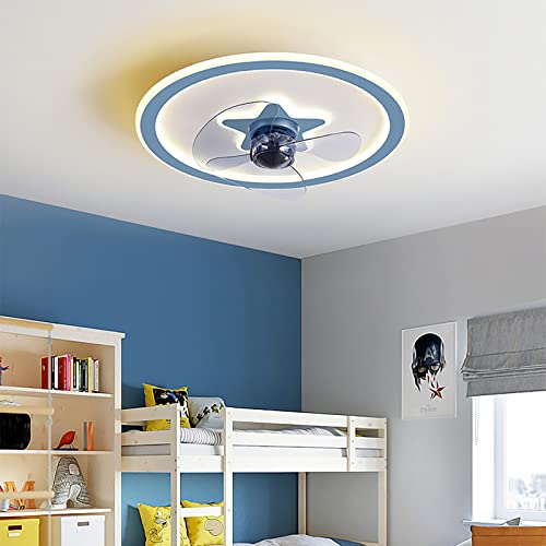 FVBXYU Plafondventilator Childs Plafondventilatoren, Met Lichten Voor Slaapkamerventilator Lichte Plafondventilatoren, Metpen Stil In Verlichtiplafondverlichting/Blauw