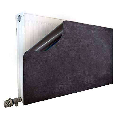 Smagnon Magnetische radiatorombouw, radiatorbekleding, radiatorbescherming, in zwarte leisteen-look, radiator hoogte: 50 cm, radiatorlengte: 110 cm