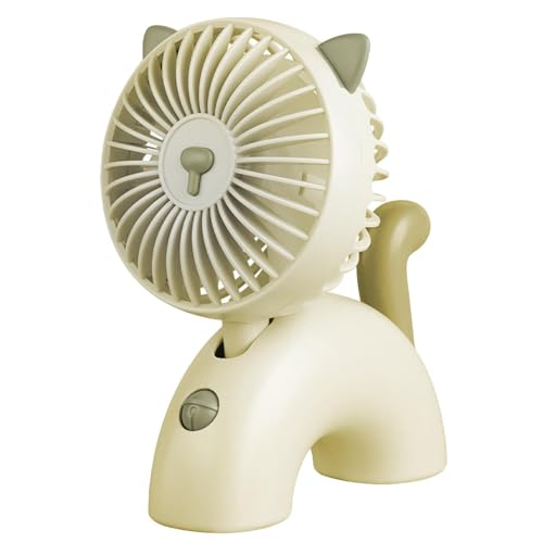 Shitafe Mini-ventilator in de hand Schattig, draagbare reisventilator, Leuke kat vorm koeling elektrische ventilator, Draagbare mini-handventilator Draagbare, stille elektrische ventilator,