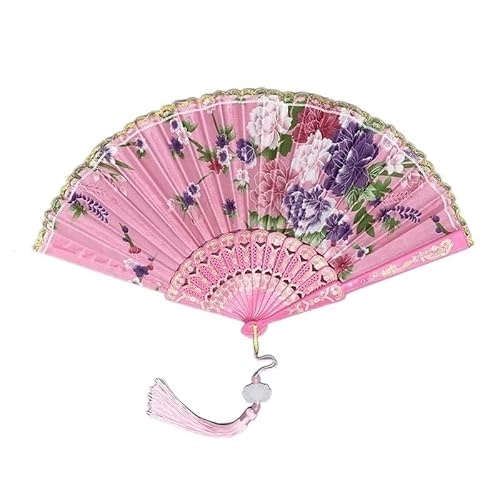 BgnEhRfL Opvouwbare ventilatoren, handventilatoren, handventilatoren, zijden doek Gouden randventilatoren Traditionele dansventilator Chinese stijl ventilator Handgemaakte vouwventilator Decoratieve ventilator