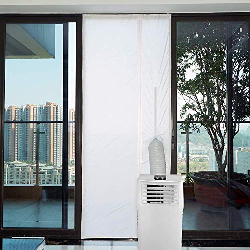 Yinong-eu Yinong AirLock met ritssluiting voor bevestiging aan balkondeuren, raamafdichting voor mobiele airconditioners, wasdrogers, afvoerdrogers, 90 x 210 cm