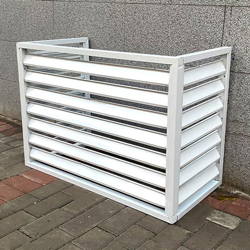 GMBAYUE Airconditioner Privacy Hek, Aluminium Shutter Privacy Hek, Mini Split Airconditioner Cover Voor Buitenunits, Voor Binnenplaats, Buiten (Color : White, Size : 100 * 50 * 70cm)