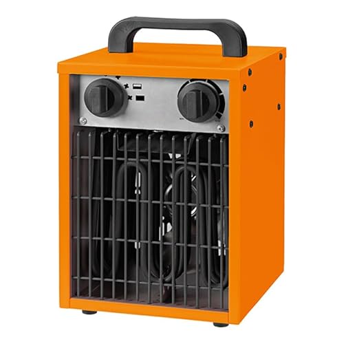 eden pulse Industriële ventilatorkachel, ventilatorkachel 2000 W, oranje 220-240 V, met draaggreep