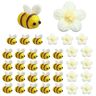 Nayyana 36 stuks bijendecoraties en bloemdecoraties, bijenbloemen vilten bijen, klein, duurzaam bijenbloemdecoratievilt, schattige mini bij voor kinderen DIY handwerkwinkel kledingdecoraties