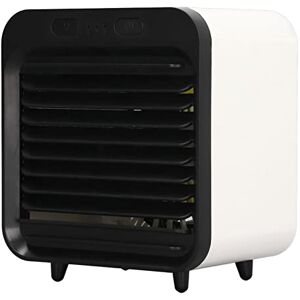 Asixxsix Draagbare Airconditioner, Mini-luchtkoeler met 3 Snelheden USB-aangedreven Verdampingskoeler Kleine Desktop-koelventilator met 200 Ml Tank voor Slaapkamer Kantoor Woonkamer Camping(Zwart wit)