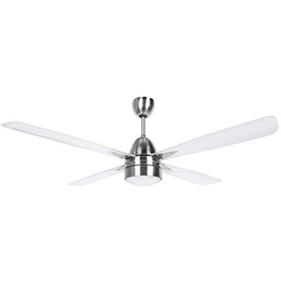 Orbegozo CP 71132 Plafondventilator met licht en afstandsbediening, 4 vleugels, diameter 132 cm, 90 W, 3 snelheden, roestvrij staal Orbegozo CP 71132 Plafondventilator met licht en afstandsbediening, 4 vleugels, diameter 132 cm, 90 W, 3 snelheden, roestvrij staal