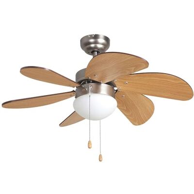 Orbegozo CP Plafondventilator met licht, 6 bladen, 80 cm diameter, vermogen 50 W en 3 snelheden hout Orbegozo CP Plafondventilator met licht, 6 bladen, 80 cm diameter, vermogen 50 W en 3 snelheden hout