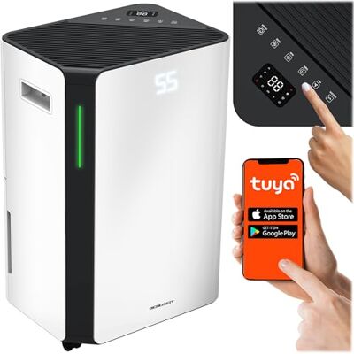 Berdsen Elektrische luchtontvochtiger, 20 l/24 uur, wifi led-app-bediening, stil, energiebesparend, luchtreiniging, wit Berdsen Elektrische luchtontvochtiger, 20 l/24 uur, wifi led-app-bediening, stil, energiebesparend, luchtreiniging, wit