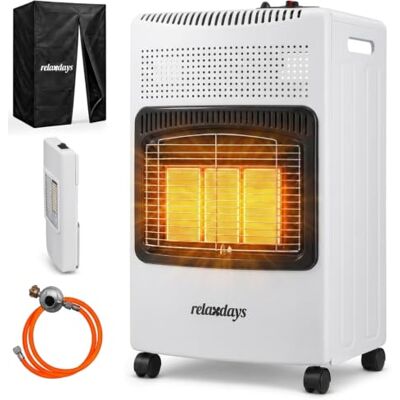 Relaxdays gaskachel, 3 keramische platen, 1500-4200 W, wit binnen & buiten, wielen, voor gasflessen, gasstraler, regenhoes, drukregelaar, zuurstofbeveiliging, piëzo-ontsteking Relaxdays gaskachel, 3 keramische platen, 1500-4200 W, wit binnen & buiten, wielen, voor gasflessen, gasstraler, regenhoes, drukregelaar, zuurstofbeveiliging, piëzo-ontsteking