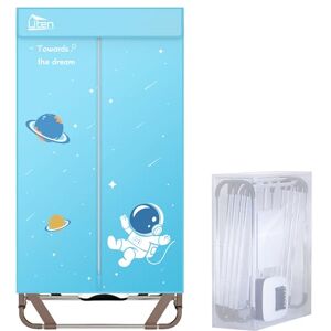 Uten Elektrische wasdroger, draagbare kledingkast, droogmachine, geen installatie nodig, 140 cm, 1500 W, denim blauw Uten Elektrische wasdroger, draagbare kledingkast, droogmachine, geen installatie nodig, 140 cm, 1500 W, denim blauw