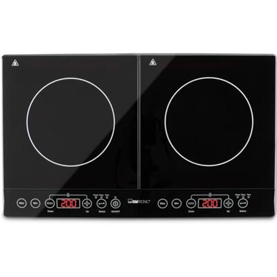 Clatronic DKI 3609 inductie dubbele kookplaat met hoogwaardig, milieuvriendelijk glaskeramisch oppervlak Elektrische kookplaat Glaskeramisch 60 cm Inductietechnologie ECO-Save zwart Clatronic DKI 3609 inductie dubbele kookplaat met hoogwaardig, milieuvriendelijk glaskeramisch oppervlak Elektrische kookplaat Glaskeramisch 60 cm Inductietechnologie ECO-Save zwart
